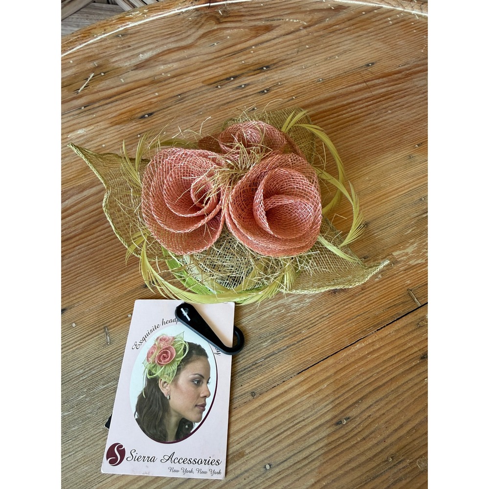 Sierra Accessories Straw Floral Fascinator Hair Clip‎ Headpiece